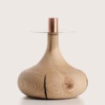 Masif ağaç dekoratif şamdan el yapımı