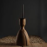 Masif ağaç dekoratif şamdan el yapımı