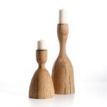 Masif ağaç dekoratif şamdan el yapımı