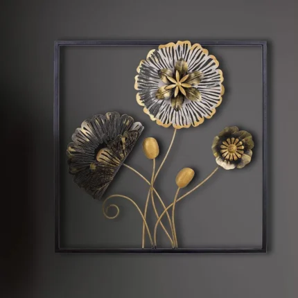 Flower Metal Duvar Tablosu, Ev Ofis Duvar Panosu