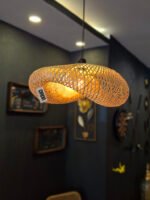 bohem hasır avize amber ışıklı