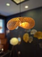 bohem hasır avize amber ışıklı