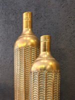 Metal el dövmesi dekoratif gold vazo ikili