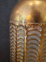 Metal el dövmesi dekoratif gold vazo ikili