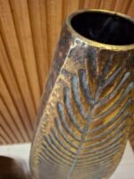 Metal el dövmesi dekoratif gold vazo ikili