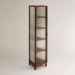 camlı dekoratif masif ahşap dolap