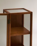 camlı dekoratif masif ahşap dolap