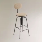 evinize şıklık katacak mutfak salon ve dış mekanda rahatlıkla kullanabileceğiniz keten kumaş kaplı fonksiyonel bir tabure,